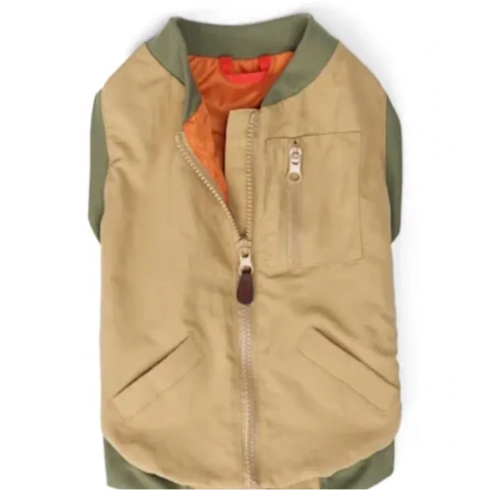 NWT Reddy tan dog bomber jacket XS